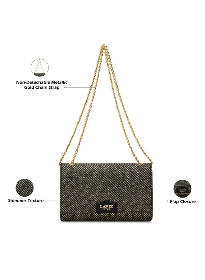 Lavie  Luxe Women's Glam Lauren Flap Sling (Black) for Women | Best Price UAE